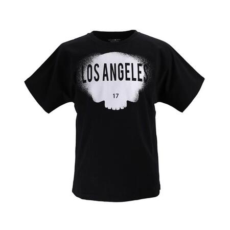하이드로겐 LOS ANGELES CITY 라운드넥 반팔 남여공용 티셔츠 블랙 R00244 E17